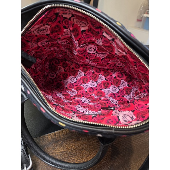 Vera Bradley Day Off Satchel Havana‎ Dots Black Pink Shoulder Bag Handbag Purse - Picture 10 of 16